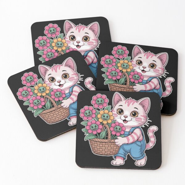 Artikelvorschau, Katze mit Monsterblumen entworfen und verkauft von theartfulaspie.