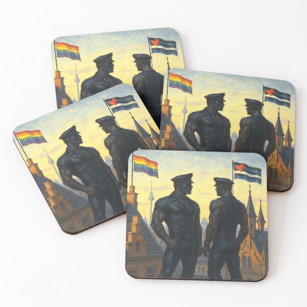 Item preview, 1940s Berlin Blackout Shadows Gay Leather Skyline Queer Cityscape Urban Kink Gay Pride Graphic Design designed and sold by ItsAKinkThing.
