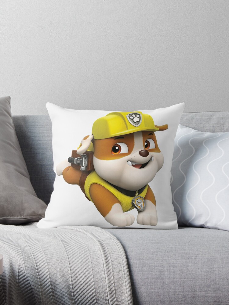 Rubble on the Double Paw Patrol Pillow for Sale by nuges Redbubble