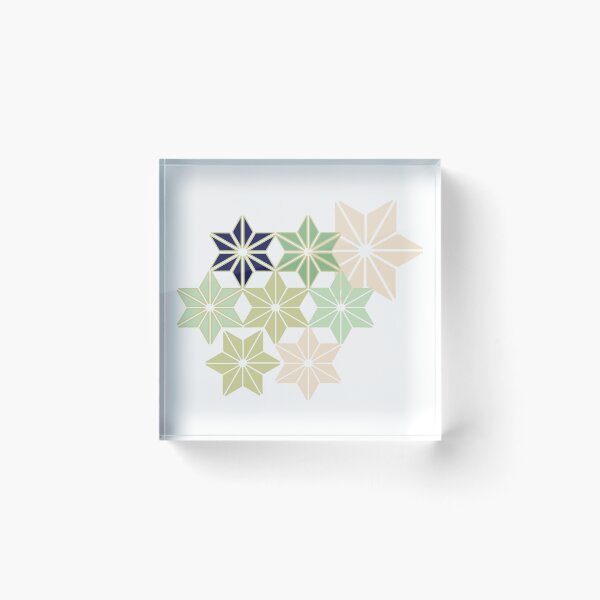 Item preview, Green Asanoha Kimono Pattern designed and sold by urrin DESIGN.