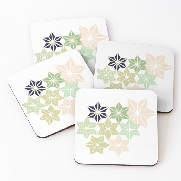 Item preview, Green Asanoha Kimono Pattern designed and sold by urrin DESIGN.