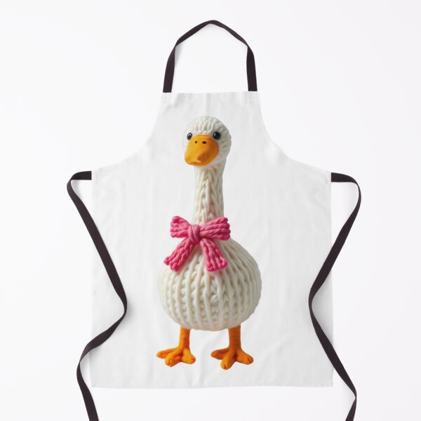 Item preview, Cute Knitted Goose  – Yarn Animal with Pink Bow for Cozy Cottagecore Vibes designed and sold by NellyHorse.