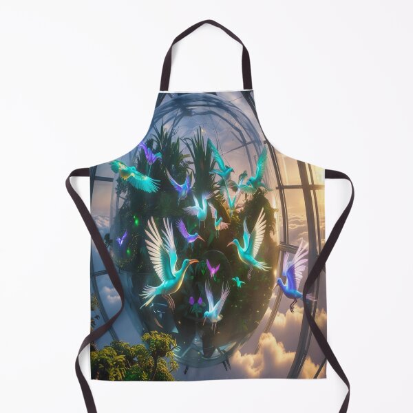 Item preview, Futuristic Aviary Floating Glass Dome Bioluminescent Birds designed and sold by Max Store.