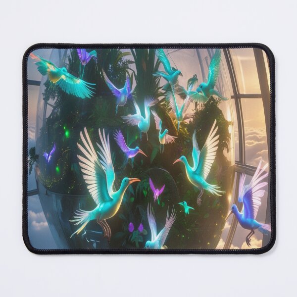Item preview, Futuristic Aviary Floating Glass Dome Bioluminescent Birds designed and sold by Max Store.