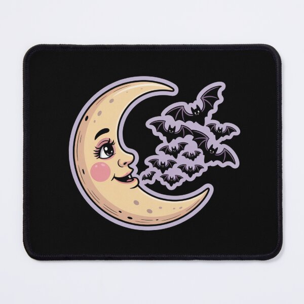 Item preview, Crescent Moon with Bats designed and sold by theartfulaspie.