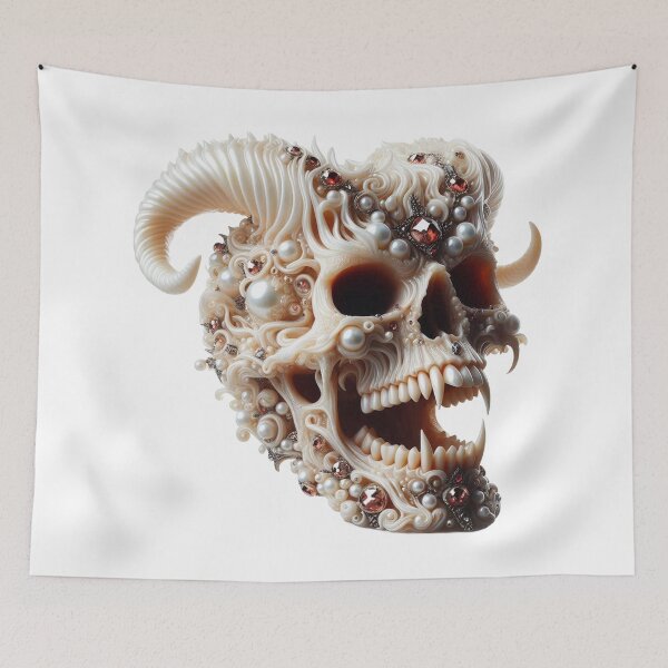 Item preview, Pearl skull of demon adorned with gems and pearls designed and sold by MadinaFatt.