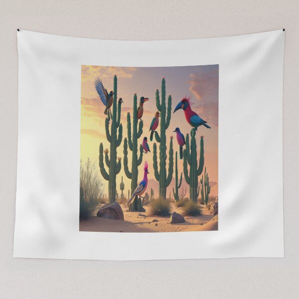 Item preview, Surreal Desert Birds Cactus Oasis Twilight designed and sold by Max Store.