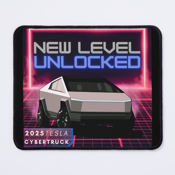 Item preview, 2025 Tesla Cybertruck New Level Unlocked retro Synthwave designed and sold by Fan Art Station .