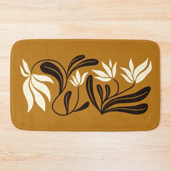 Item preview, Mid Century Abstract Lily Flowers on Ochre designed and sold by Haley Schulz.