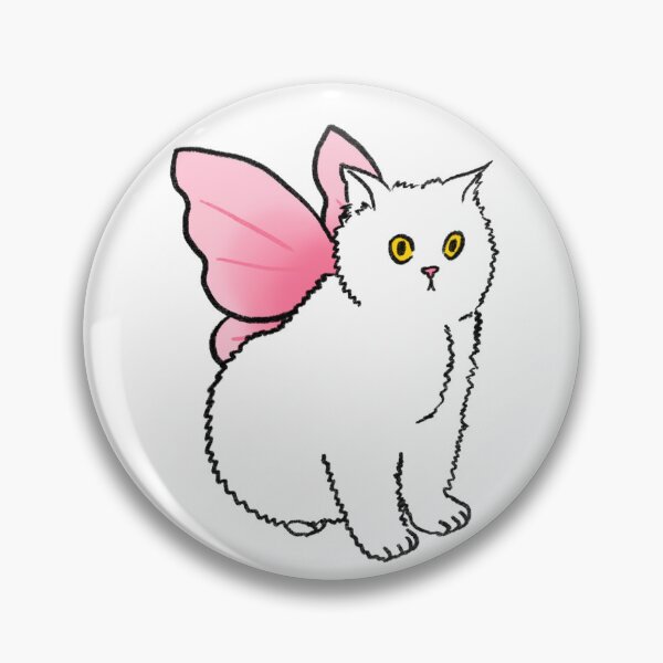 Item preview, fairy cat white pink wings designed and sold by Sarah Votava.