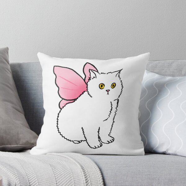 Item preview, fairy cat white pink wings designed and sold by Sarah Votava.
