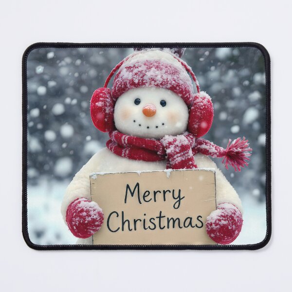 Item preview, Snowman Holding a Merry Christmas Sign designed and sold by Maria Dryfhout.