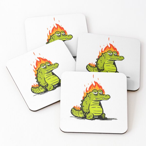 Item preview, Bored on Fire: A Relaxed Alligator Amidst Flames designed and sold by Ronny-Owiso.