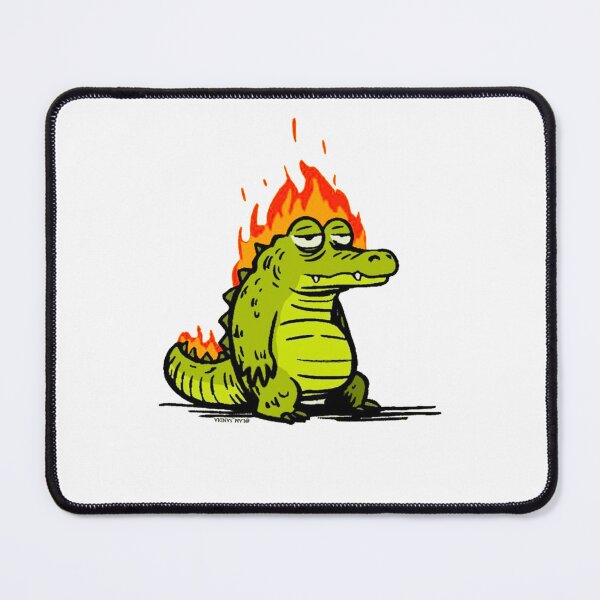 Item preview, Bored on Fire: A Relaxed Alligator Amidst Flames designed and sold by Ronny-Owiso.