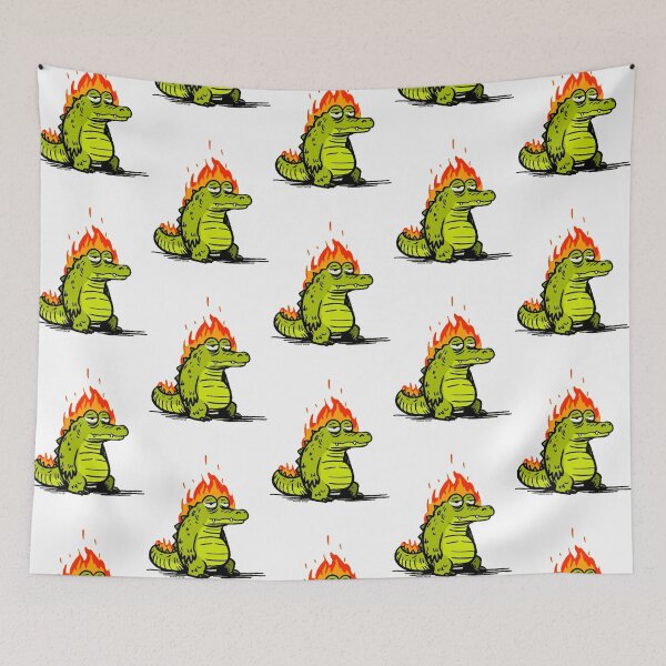 Item preview, Bored on Fire: A Relaxed Alligator Amidst Flames designed and sold by Ronny-Owiso.