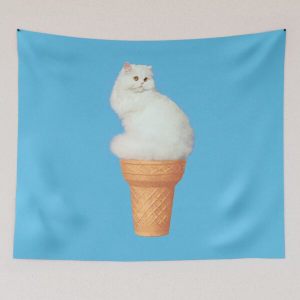 Item preview, Ice Cream Cat - Blue designed and sold by Vertigo Artography.
