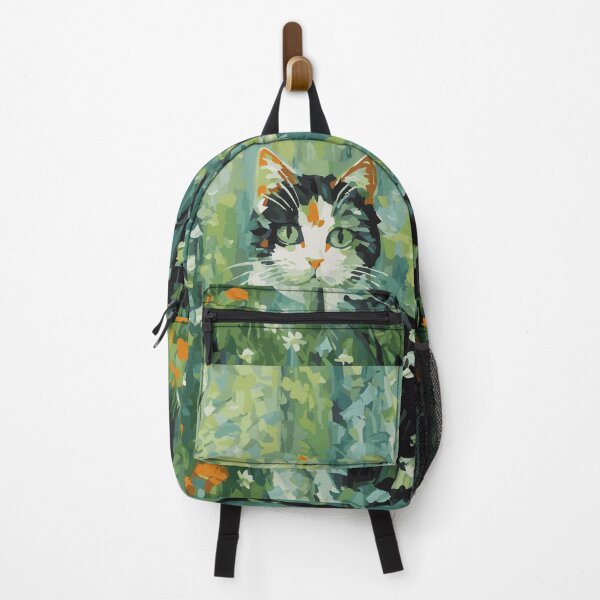 Item preview, Forest Cat Among Orange Wildflowers - Digital Art designed and sold by KnittedGalaxy.
