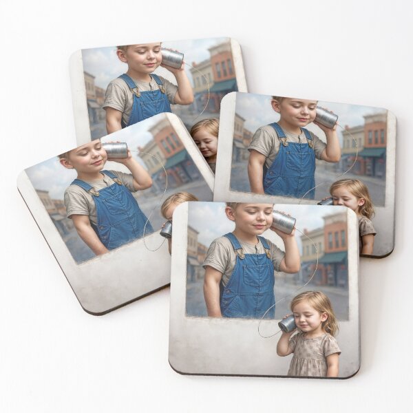 Item preview, Children Talking On a Tin Can Telephone designed and sold by Maria Dryfhout.