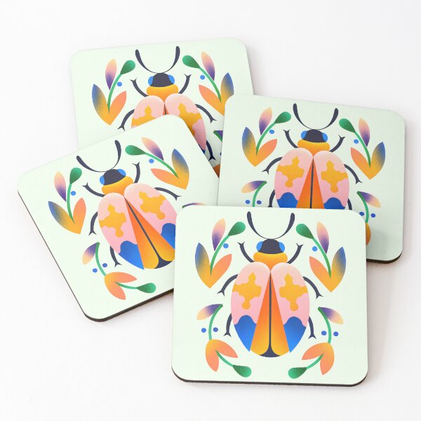 Item preview, Tropical Blossom Beetle – Modern Folk Art Insect designed and sold by enly shop.