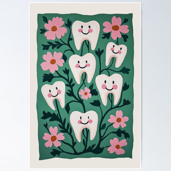 Item preview, Pink and Green Dental Teeth designed and sold by Nova~Prints.