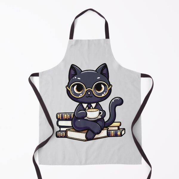 Item preview, Classy Black Cat with Coffee and Books designed and sold by Coffee Lifestyle.