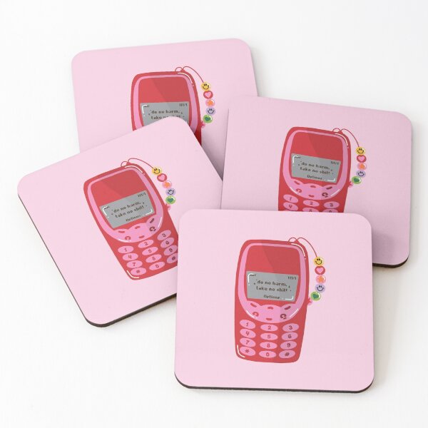 Item preview, Do No Harm, Take No Shit – Cute  3310 Illustration in Pink and Red designed and sold by pointense.