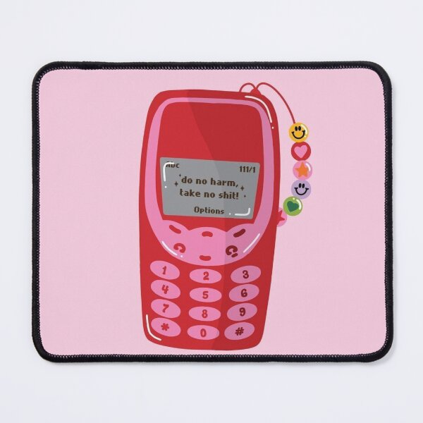 Item preview, Do No Harm, Take No Shit – Cute  3310 Illustration in Pink and Red designed and sold by pointense.