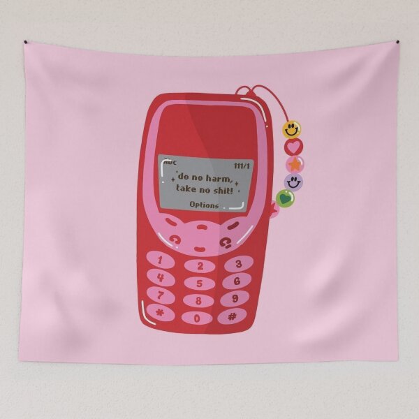 Item preview, Do No Harm, Take No Shit – Cute  3310 Illustration in Pink and Red designed and sold by pointense.