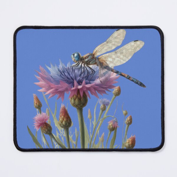 Item preview, A Dragonfly's Rest on a Summer Cornflower designed and sold by IraBum.
