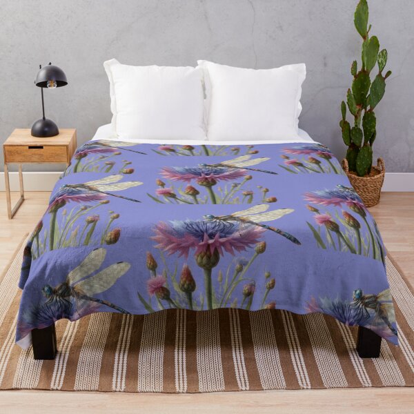 Item preview, A Dragonfly's Rest on a Summer Cornflower designed and sold by IraBum.