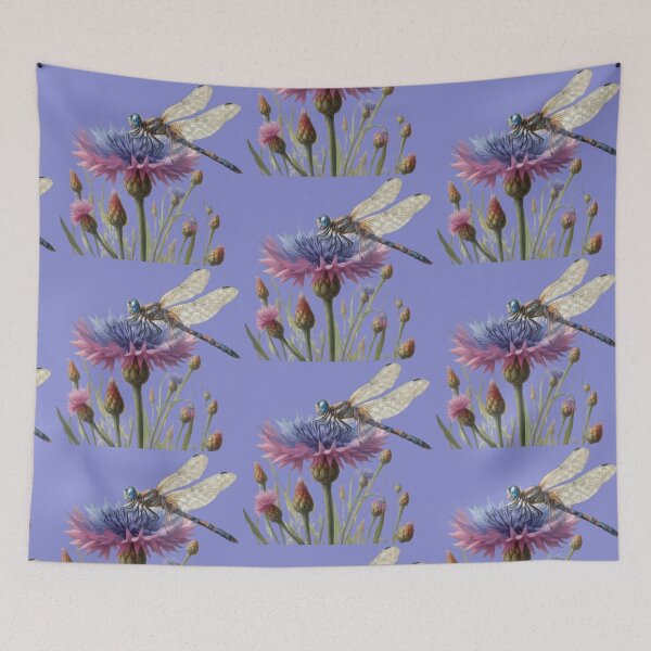 Item preview, A Dragonfly's Rest on a Summer Cornflower designed and sold by IraBum.