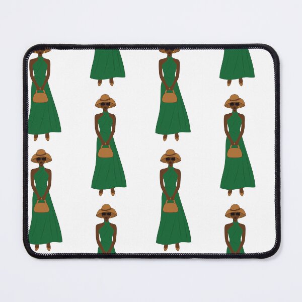 Item preview, Elegant woman in green dress and hat designed and sold by caccavari.