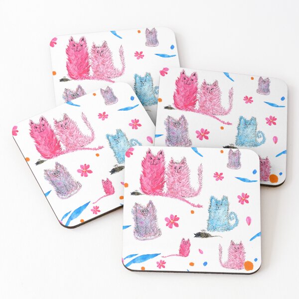 Item preview, Meowgical Moments – Bright Watercolor Cats & Flowers designed and sold by Melinda Thomas Creative Art.