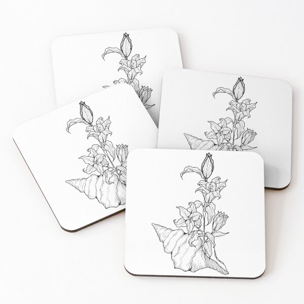 Item preview, Seashell lilies lineart designed and sold by Make.Studio-14946372-.