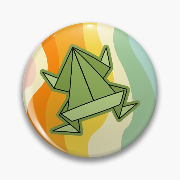 Item preview, Origami Paper Frog in a Rainbow Wavy Frame designed and sold by TheArtArchives.