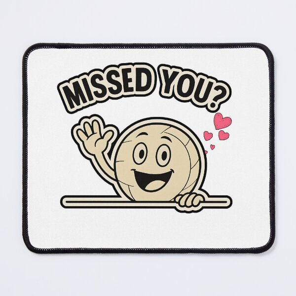 Item preview, Missed You? Cute Petanque Ball Cartoon – Fun Red Background Design designed and sold by Sitred123.