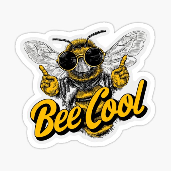 Item preview, Bee Cool Funny Pun Design Sticker designed and sold by Blurbean.