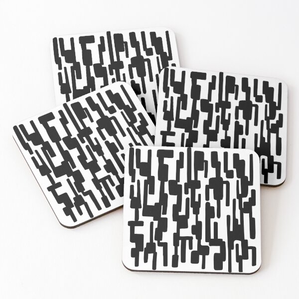 Item preview, Black and White Abstract Art Ant Colony -Organic Textures designed and sold by RituArtSpace.