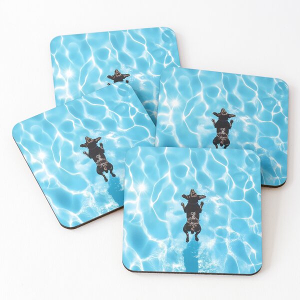 Item preview, Dog in swimming pool designed and sold by ArtfulPlay.