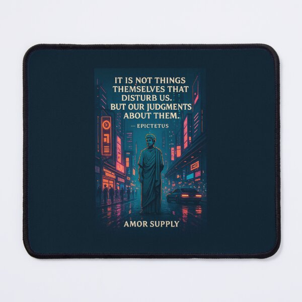 Item preview, It Is Not Things That Disturb Us – Epictetus Stoic Philosophy Cyberpunk Art | Amor Supply designed and sold by Amor Supply.