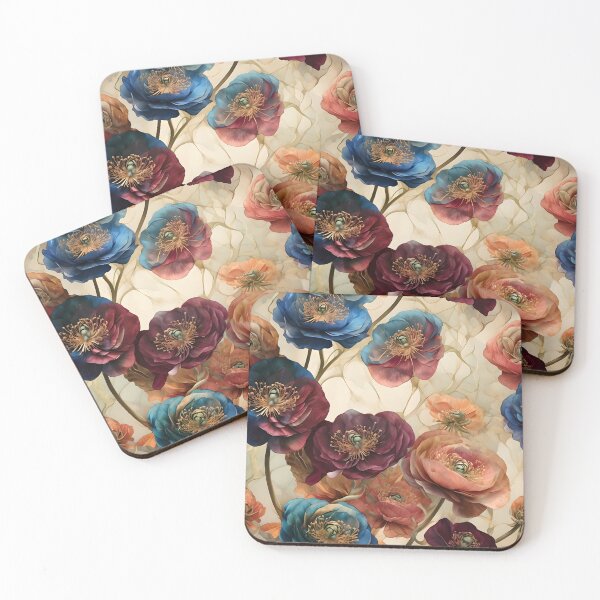 Item preview, Radiant Bloomscape: Vibrant Floral Fantasy Pattern designed and sold by The Crazy Cat Lady.