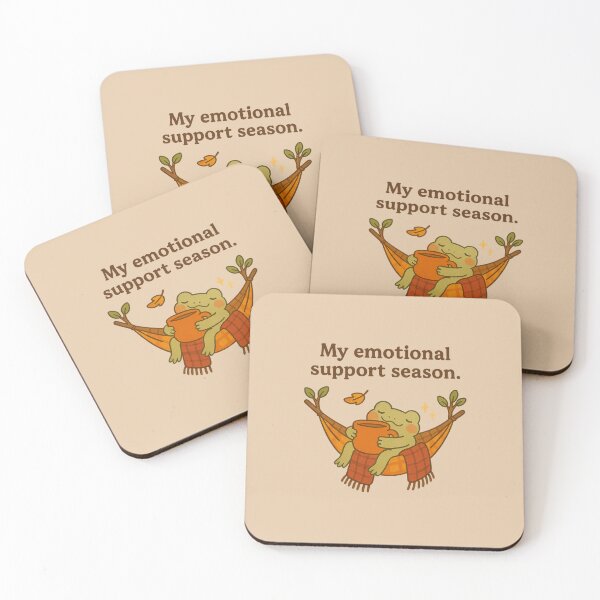 Item preview, My Emotional Support Season | Cozy Frog Autumn Sticker designed and sold by SnugbugStudios.