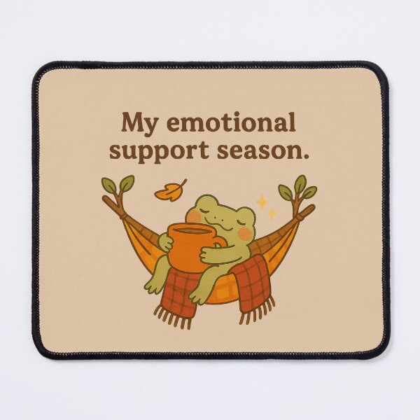 Item preview, My Emotional Support Season | Cozy Frog Autumn Sticker designed and sold by SnugbugStudios.