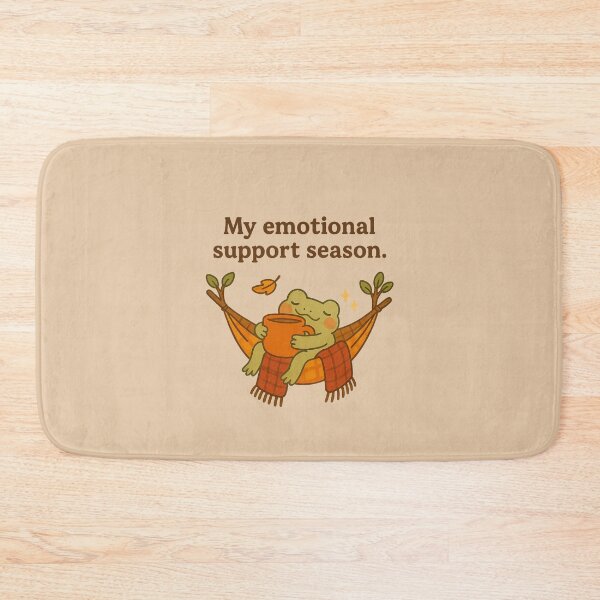 Item preview, My Emotional Support Season | Cozy Frog Autumn Sticker designed and sold by SnugbugStudios.