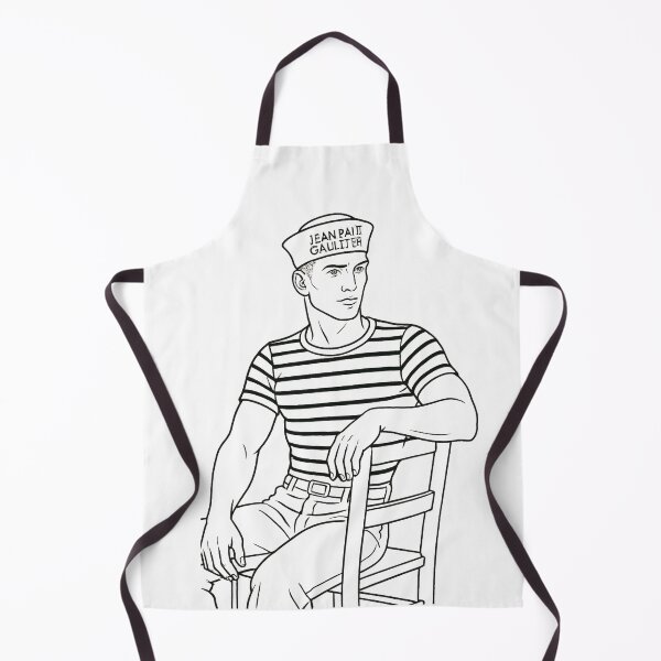 Artikelvorschau, Minimalistische Linienkunst – Männliches Model in Jean Paul Gaultier entworfen und verkauft von Outlined Era.
