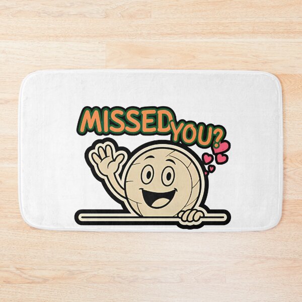 Item preview,  Missed You? Cute Petanque Ball Cartoon – Fun Red Background Design designed and sold by Sitred123.
