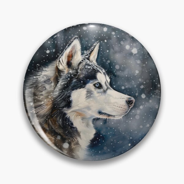 Item preview, Siberian husky in snow designed and sold by ArtfulPlay.