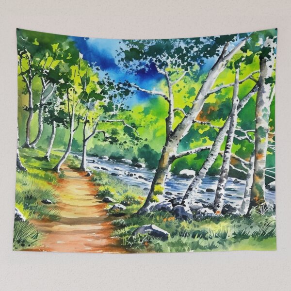 Item preview, The river Dart at Venford(watercolour + AI) designed and sold by artsmeow.