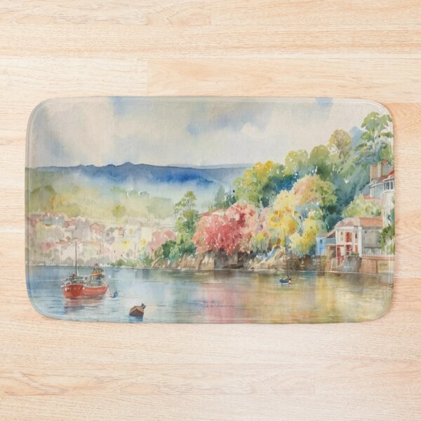 Item preview, The estuary Salcombe（watercolour + AI) designed and sold by artsmeow.