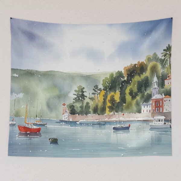 Item preview, The estuary Salcombe3（watercolour + AI) designed and sold by artsmeow.